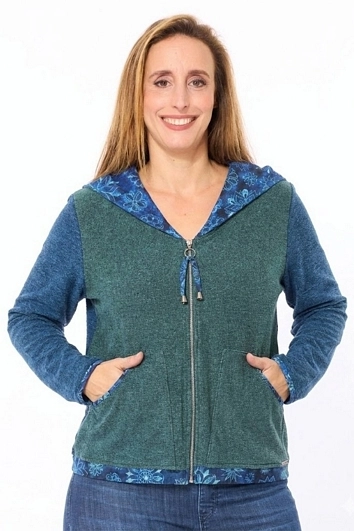 ג'קט נשים עם רוכסן וכיסים - דגם קפושון